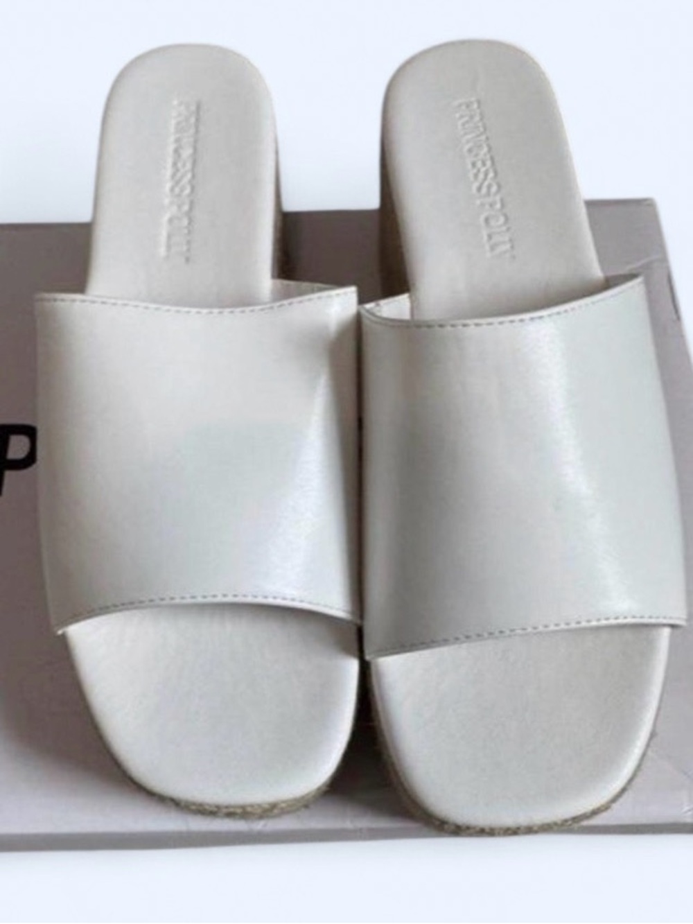 Princess Polly Arton Espadrille Platform Sandals White Size 8